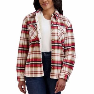 Sage plush lined shacket